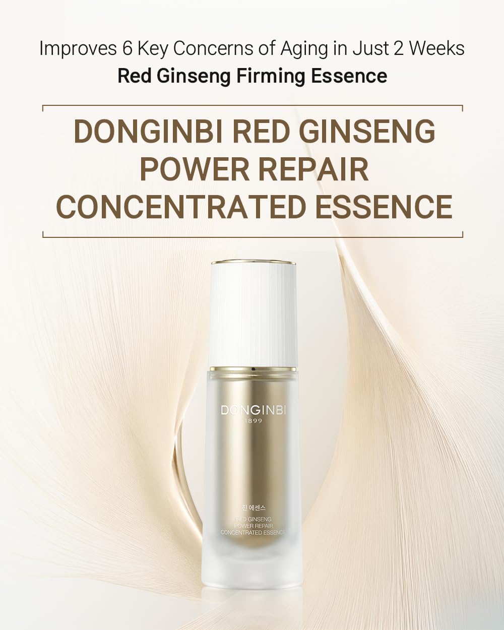 Donginbi Red Ginseng Power Repair Concentrated Essence(1.69 floz) Set - Korean Red Ginseng Essence with Collagen, Hydrating Toner, Firming Face Oil, Korean Skin Care Gifts for Women, Travel Kit