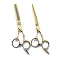 ROCOCO 6.0 Inch Hand Sharpened Hair Cutting Shears Set with Case - Golden