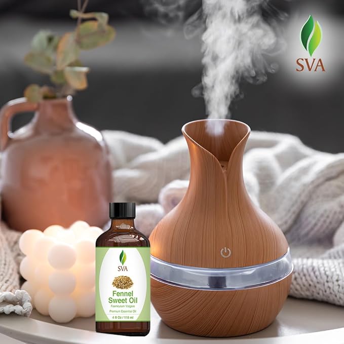 SVA Sweet Fennel Essential Oil, Glass Bottle with Dropper, 4 Fl Oz (118 ml)