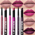 6Pcs 2 in 1 Dark Light Purple Lip Liner and Lipstick Combo Set for Women,Lipstick Stain Lip Liner for Daily & Party Long Lasting Waterproof Smudge Proof 24 Hour Full Coverage Vegan Lip Makeup Kit