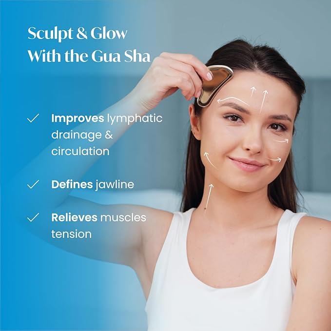 PLANTIFIQUE Stainless Steel Gua Sha Facial Tools - Face Sculpting Massager