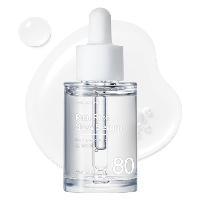 TOSOWOONG Real Rice 80% Glow Serum for Dark Spots & Dull Skin, Uneven Tone