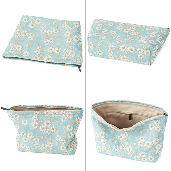 BBORGDC Floral Jacquard Makeup Bag - Large Capacity Cosmetic Pouch & Travel Toiletry Organizer with Zipper, Perfect for Daily Use, Gift Ideas for Women, Durable and Stylish Make Up Bag
