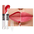 JUAAZIN Dewy Rose Lip Stain Peel Off Lip liner and Lip oil with Tweezer, Dual-Ended Peel Off Lip Stain Tattoo, Highly Pigmented Long Lasting Waterproof, Transfer-proof for All Skin Types, 02#