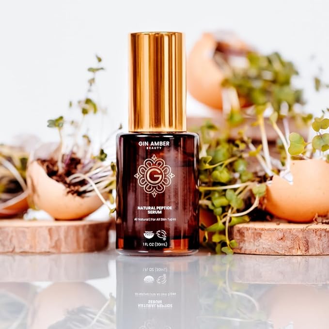 Gin Amber Beauty Peptide Facial Serum- Firming Skin Serum with Vit E 1fl oz