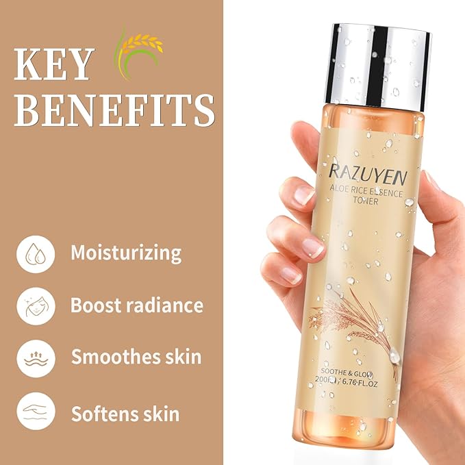 RAZUYEN Rice Toner, Milky Toner for Soothing and Glowing Skin