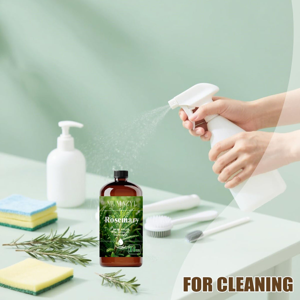 Rosemary Essential Oil, Rosemary Oil 16 Fl Oz 480ML for Diffuser Humidifier Yoga Cleaning DIY Candle Soap Making MUMAZYL Essential Oils