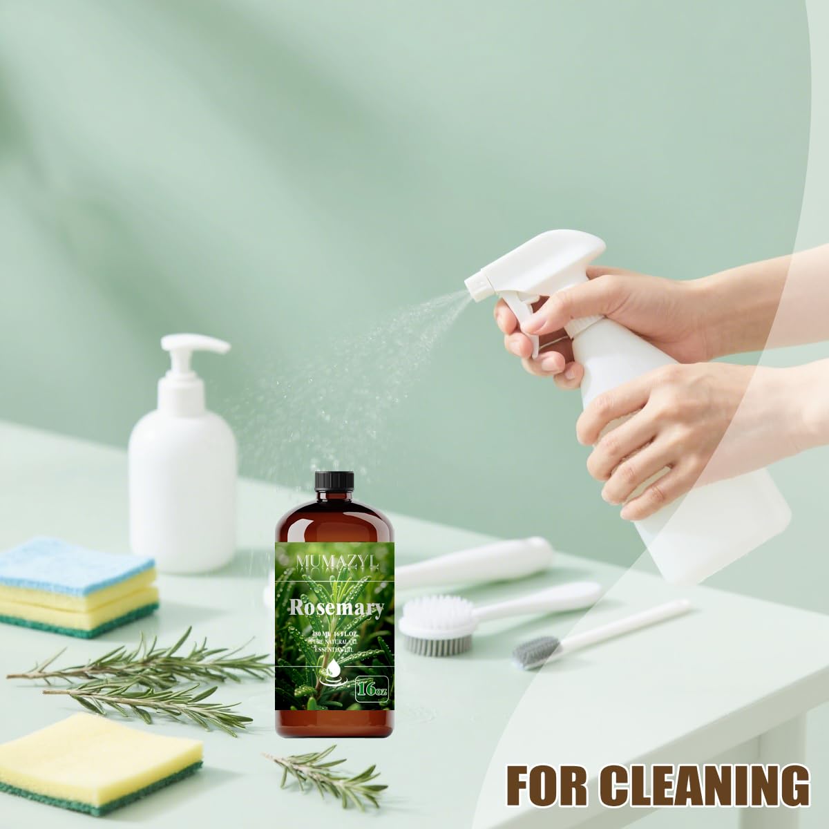 Rosemary Essential Oil, Rosemary Oil 16 Fl Oz 480ML for Diffuser Humidifier Yoga Cleaning DIY Candle Soap Making MUMAZYL Essential Oils