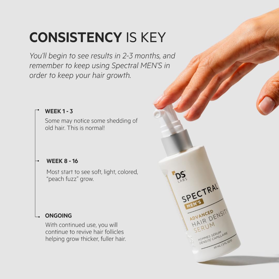 DS Labs Spectral Men’s Hair Density Serum (formerly Spectral.DNC-N) - Lightweight Leave-In for Fuller Looking, Thicker Looking Hair, Fast Absorbing, Non-Greasy, For All Hair Types, 60mL