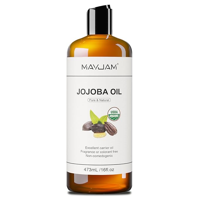 MAYJAM Organic Jojoba Oil for Skin, Hair, Face, Nails Care, USDA Certified