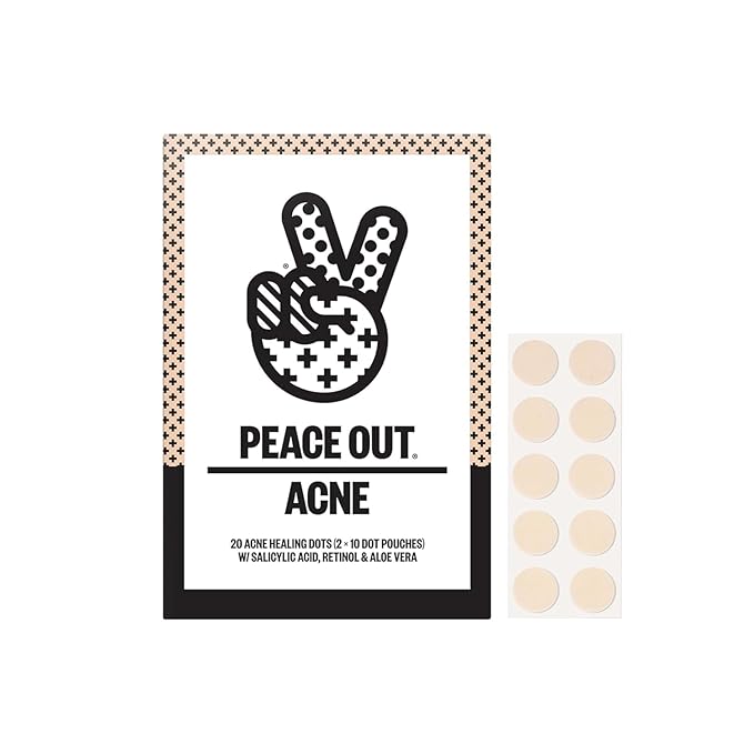PEACE OUT Acne Healing Dots Hydrocolloid Pimple Patches (20 count)