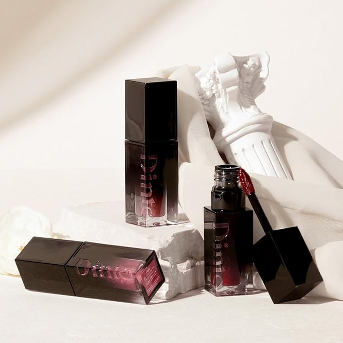 DINTO Blur-Glowy Lip Tint - Glossy Finish, Hydrating, Long Lasting, Lightweight Texture, Non-Sticky, Vegan & Cruelty-Free, K beauty (215 Munia, 0.11 fl.oz) (30 colors)