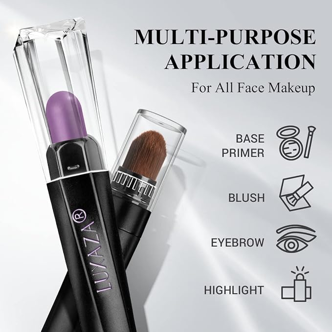 LUXAZA 6PCS Cream Eyeshadow Stick Makeup Sets, Metallic And Matte Shimmer Eye Shadow, Eye Brightener Stick Pencil Crayon Make up Set - Purple Pink