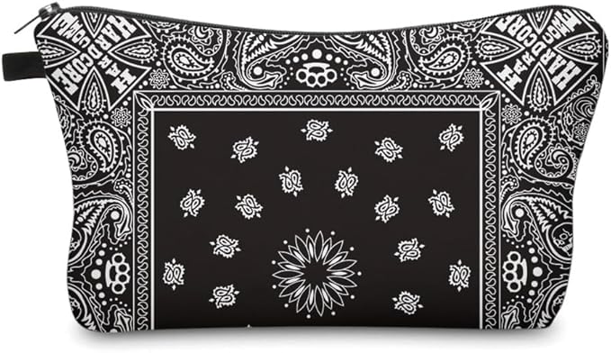Loomifang Small Makeup Bag Cosmetic Bag for Women, Pretty Design Organizer Case with Zipper Closure, Lightweight and Water-Resistant Make Up Bag - 8.65"x 5.35" x 7.08"（Mandala Flowers）