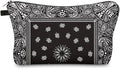 Loomifang Small Makeup Bag Cosmetic Bag for Women, Pretty Design Organizer Case with Zipper Closure, Lightweight and Water-Resistant Make Up Bag - 8.65"x 5.35" x 7.08"（Mandala Flowers）