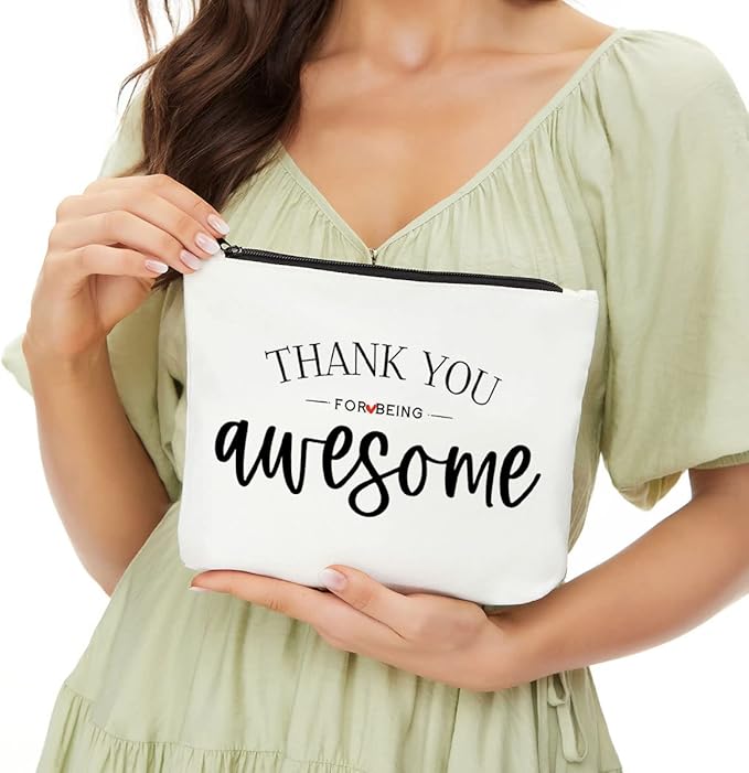 JIUWEIHU Inspirational Gifts for Women Makeup Bag, Appreciated Cosmetic Bag