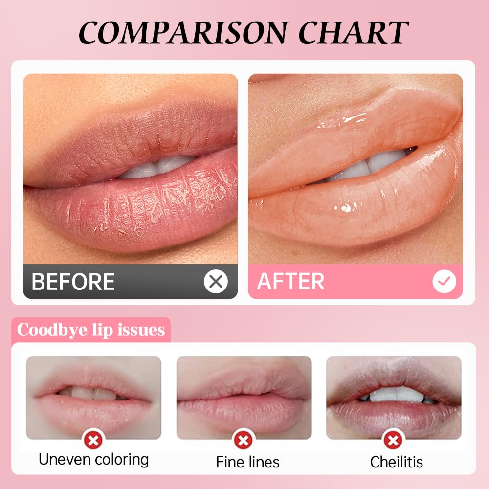 Houksouml Color-Changing Lip Balm, Moisturizing Hydrating Tinted Lip Balm for Dry Lips, Long-Lasting Nourishing Lipstick, Glossy Lip Tint, Lip Care for Smooth, Soft Lips.3#