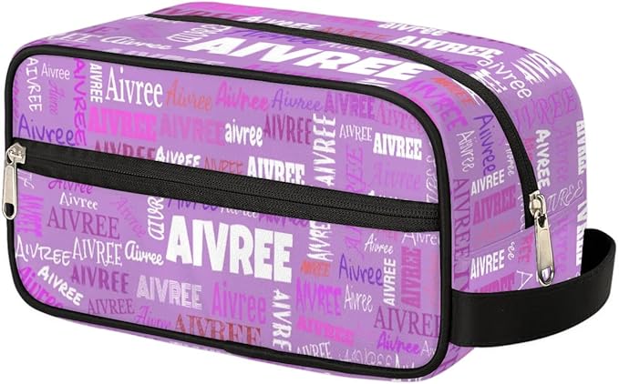 KFNHN Personalized Name Toiletry Bag, Orchid Purple Color, Colorful Names