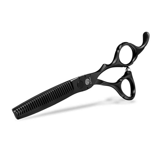 Purple Dragon 6 inch Hair Cutting Shears Set with Bag for Barbers - Black