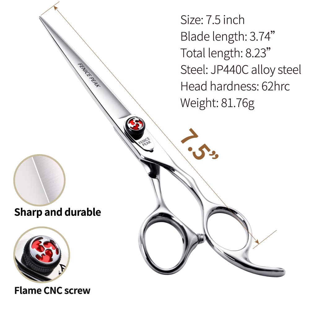 Fenice 7"/7.5" Hair Cutting Scissors - 440C Stainless Steel Sharp Scissors - Haircuts for Men, Women and Children