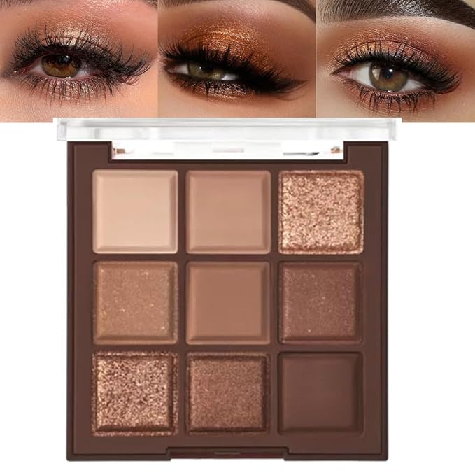 CAKAILA Brown Eyeshadow Palette-Neutral Nude Brown Smokey Eye Shadow Palette,Rose Gold Bronze Naked Cream Eyeshadow Palette Makeup,Natural Eyeshadow for Eyes Long Lasting Naturing-Looking