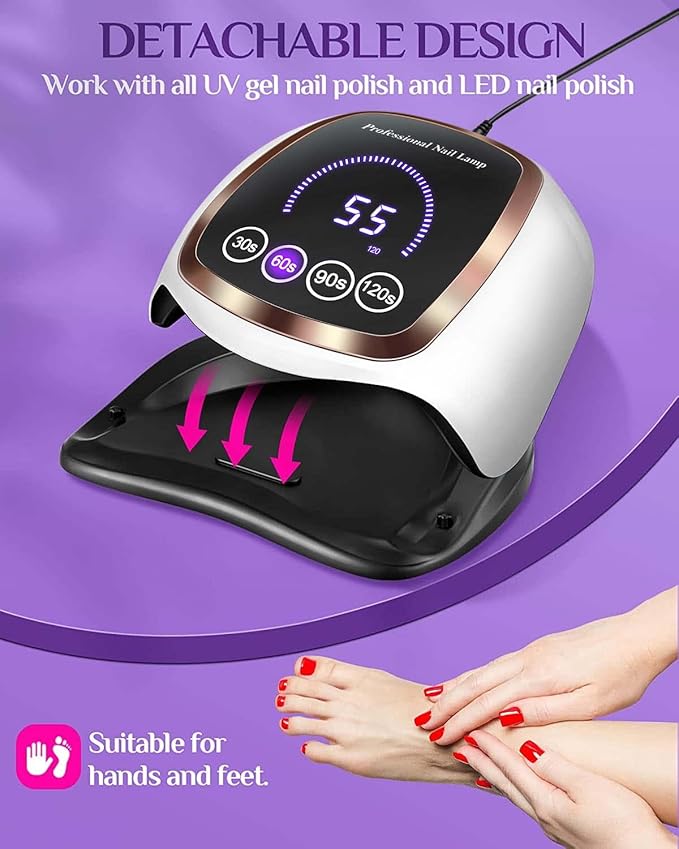 UV Nail Lamp, 180W LED Nail Dryer for Gel Polish, Touch Screen, 42 Beads