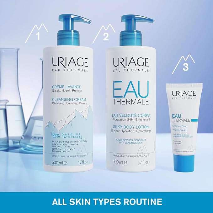Uriage Daily Moisturizing Cleansing Cream With Shea Butter, 2-In-1 Body Wash: Cleanses & Nourishes, Fresh & Cocooning Perfume, Face, Body & Hair, Soap-Free, Physiological Ph