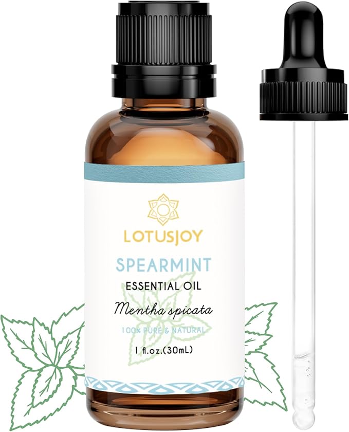 LOTUSJOY Spearmint Oil for Facial Hair, Skin, Diffuser, Room Spray, 1 Oz