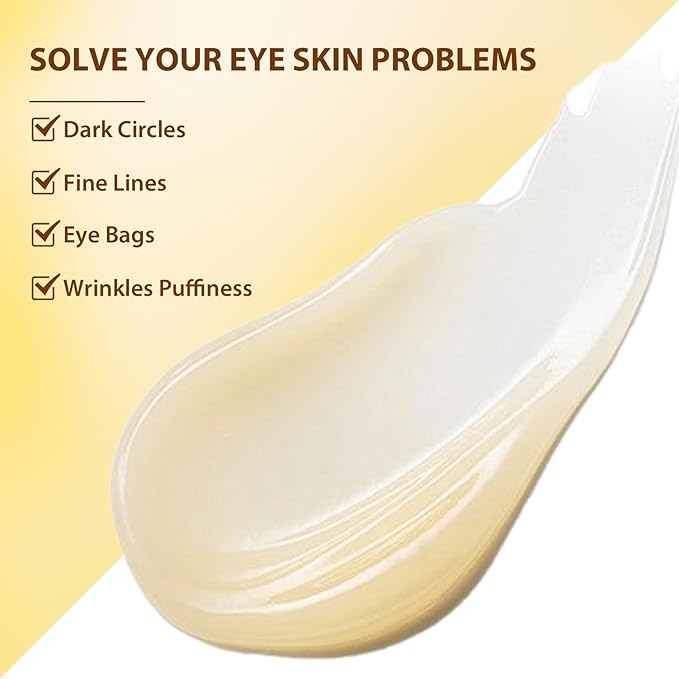 Soulight 5% Caffeine Eye Serum Anti Aging, Eye Cream Reduce Dark Circles, Puffiness, Fine Lines, Wrinkles, Hyaluronic Acid Niacinamide Eye Moisturizer with 360° Massage Ball, Eye Balm for Men & Women