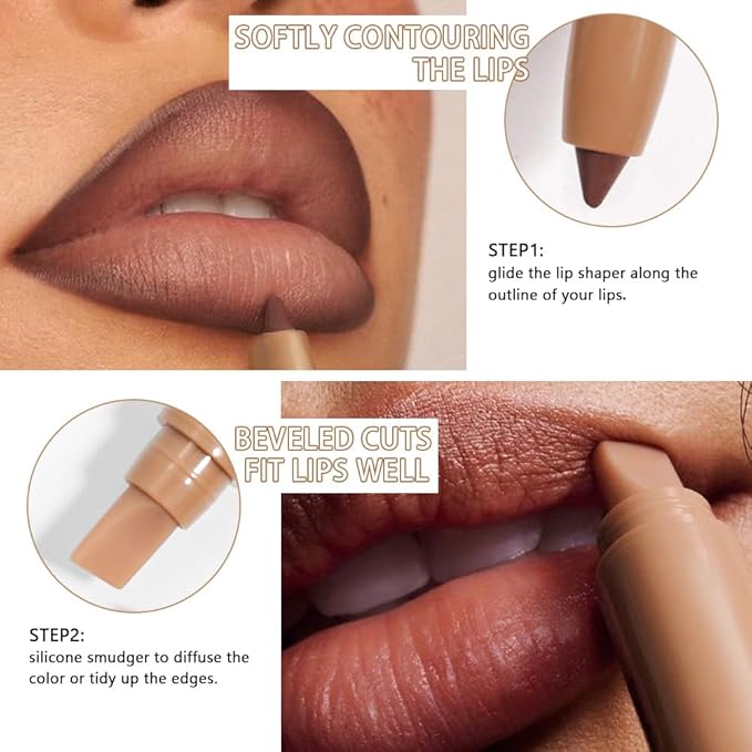 FeiCuiYun Matte Crayon Lip Liner Pencil, Espresso Martini Lip Liners Lipstick For Women, Plump Creamy Formula With Silicone Smudger for Define Contours & Sculpting Lip, Cruelty-Free, 0.75g/0.026oz