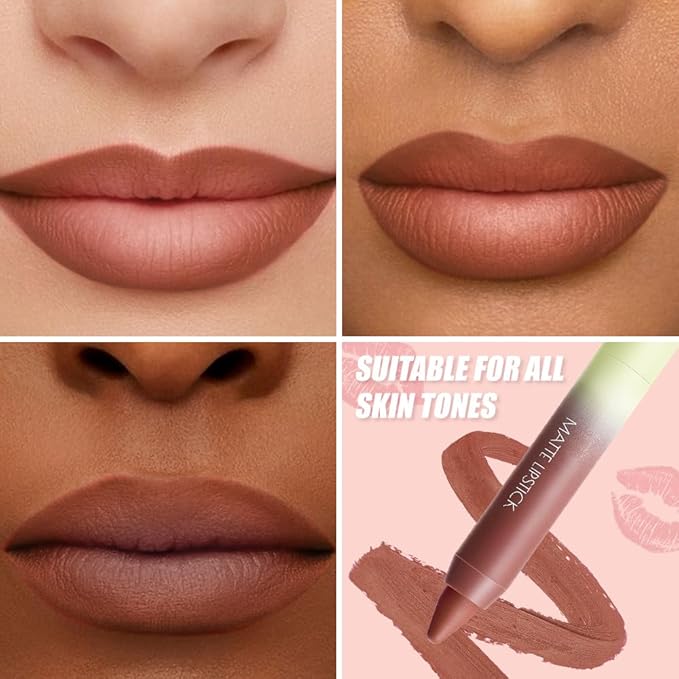 BINGBRUSH 2-in-1 Matte Lip Liner and Lipstick, Long Lasting Lip Pencil