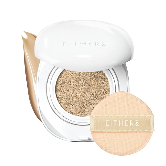 EITHER& Glow Pixel Cushion Foundation, Korean Skin Care, Make Up, 23N