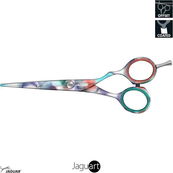 Jaguar In Heaven Watercolor Design Hairdressing Scissors, Right Handed Offset Handle, 5.5 Inch
