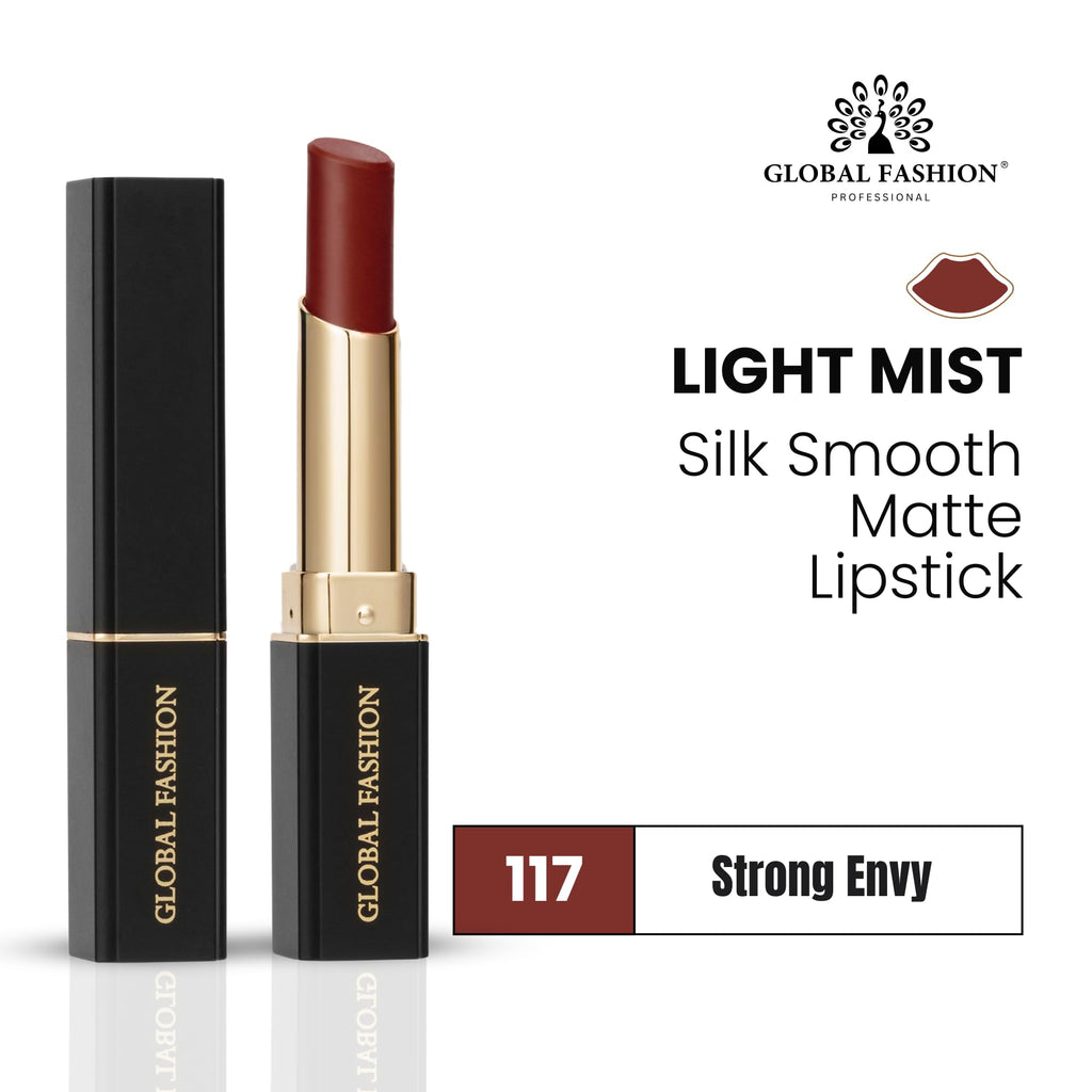 Global Fashion Silk Smooth Matte Lipstick – Long-Lasting, Luxurious Color, Rich Hydration, Lightweight Formula, Lightweight Matte Lip Color for Women, Available in Multiple Shades (117, 0.12 oz)