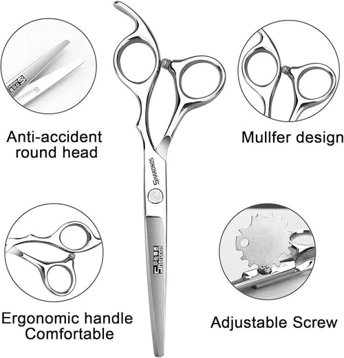 6/6.5 inch hair scissors hairdresser hair thinning(6 inch flat)