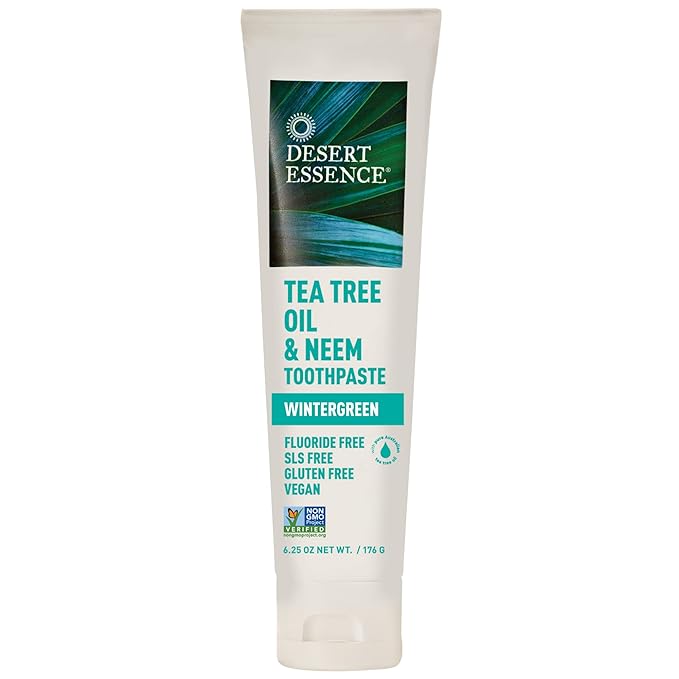 Desert Essence Tea Tree Oil and Neem Toothpaste, Wintergreen, 6.25 oz