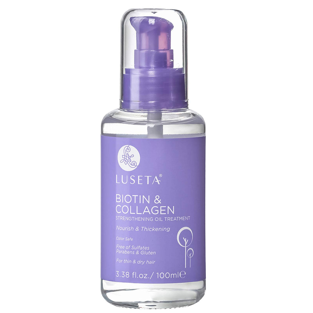 LUSETA L Biotin & Collagen Hair Oil Serum for Thin Hair, 3.38 fl oz