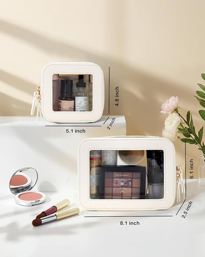 Clear Mahjong Tile Bag, Makeup Bag Set Travel Makeup Case Clear Cosmetic Travel Bag Small Makeup Organizer Mini Make Up Pouch for Purse Waterproof Toiletry Bag Portable Car Essentials Car Organizer