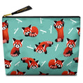 GEGEPINK Cute Makeup Bag for Purse Waterproof Cosmetic Bags for Women Funny Smooth Zipper Travel Toiletry Pouch 10X8 Inches-Red Panda Makeup pouch