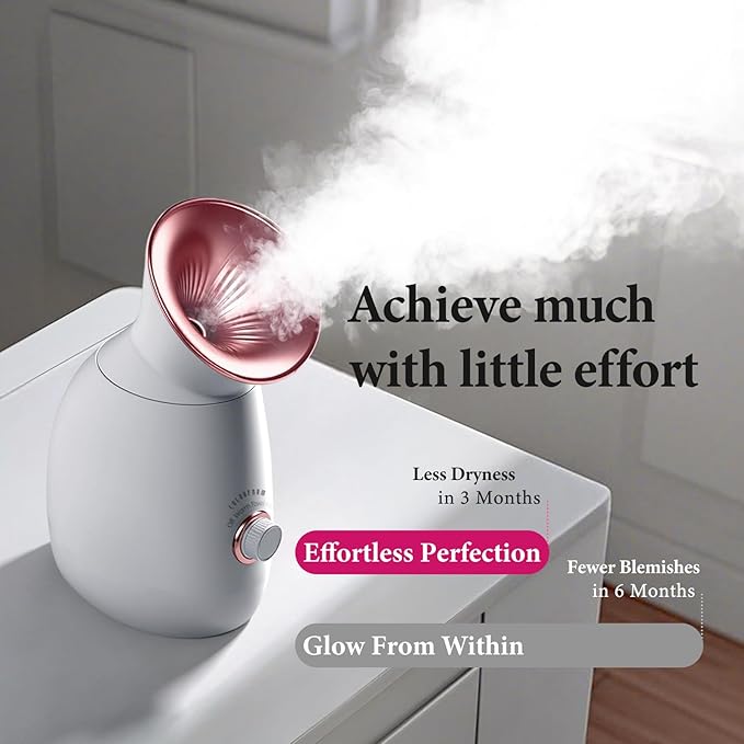 Colorfarm Facial Steamer Nano Ionic: Large Face Steamer Deep Cleaning Unclogs Pores - Humidifier Hot Mist Home Sauna Spa for Women Men Sinuses Moisturizing (3-in-1)