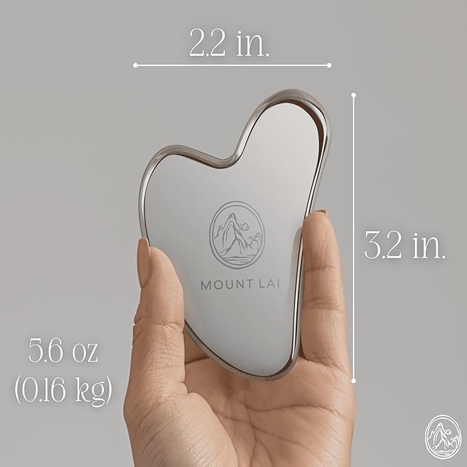 Mount Lai - The Stainless Steel Gua Sha Facial Lifting Tool | Face Sculpting Tool for Skin Care | Guasha Tool for Face and Body | Facial Massage Tools to Relieve Muscle Tension and Reduce Puffiness