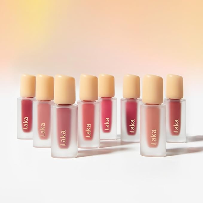 Laka Fruity Glam Tint, Glowing Lip Stain with Wide Color Spectrum, Hydrating & Lightweight Texture, Long-Lasting Bold Stain, Non-Sticky, Vegan, K-Beauty (#125 Mango, 4.5g/0.15oz)