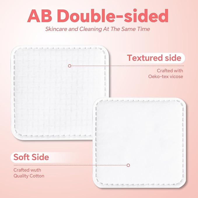 ICOTLE Square Cotton Pads,100% Cotton, Not to Shed or Fall Apart, 60 Count, Unique Triple-Layer Design for Daily Skin Care