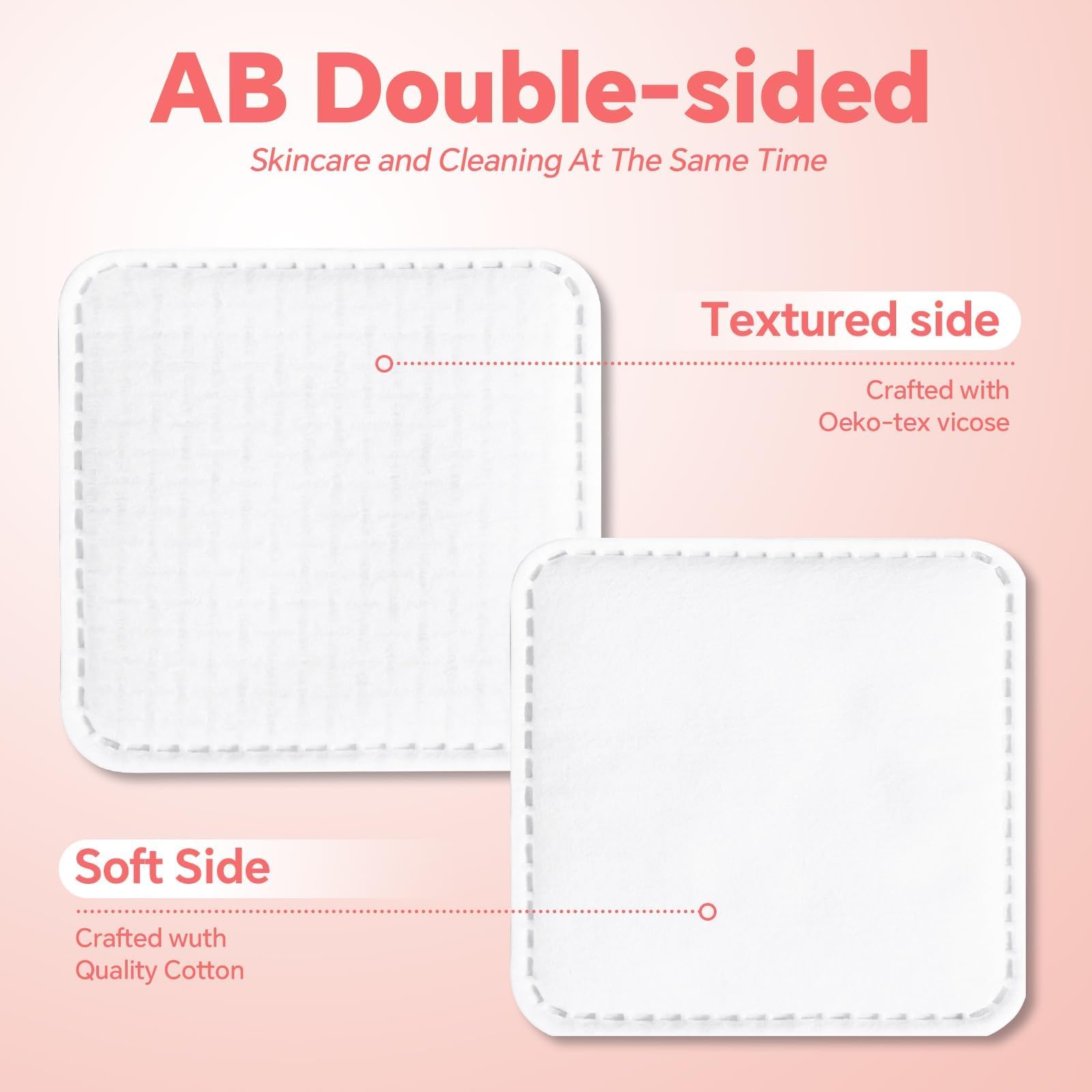ICOTLE Square Cotton Pads,100% Cotton, Not to Shed or Fall Apart, 60 Count, Unique Triple-Layer Design for Daily Skin Care