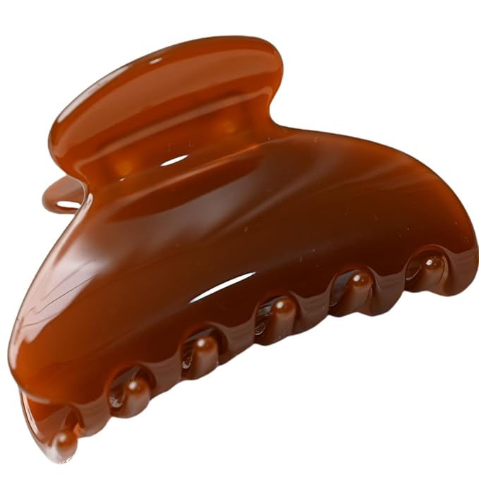 Prettyou Handmade Celluloid Acetate French Design Barrettes Tortoise Shell Claws Hair Claw Luxury Fashion Accessories Hair Clip for Women (toffee)