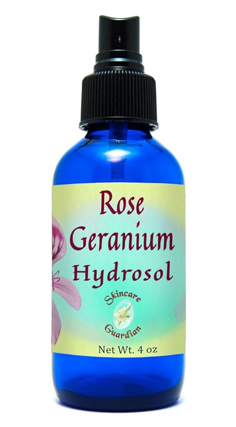 Skincare Guardian Rose Geranium Hydrosol - Facial Hydration & Toner For All Skin Types Hidrosol de Geranio Rosa 4 oz Mister