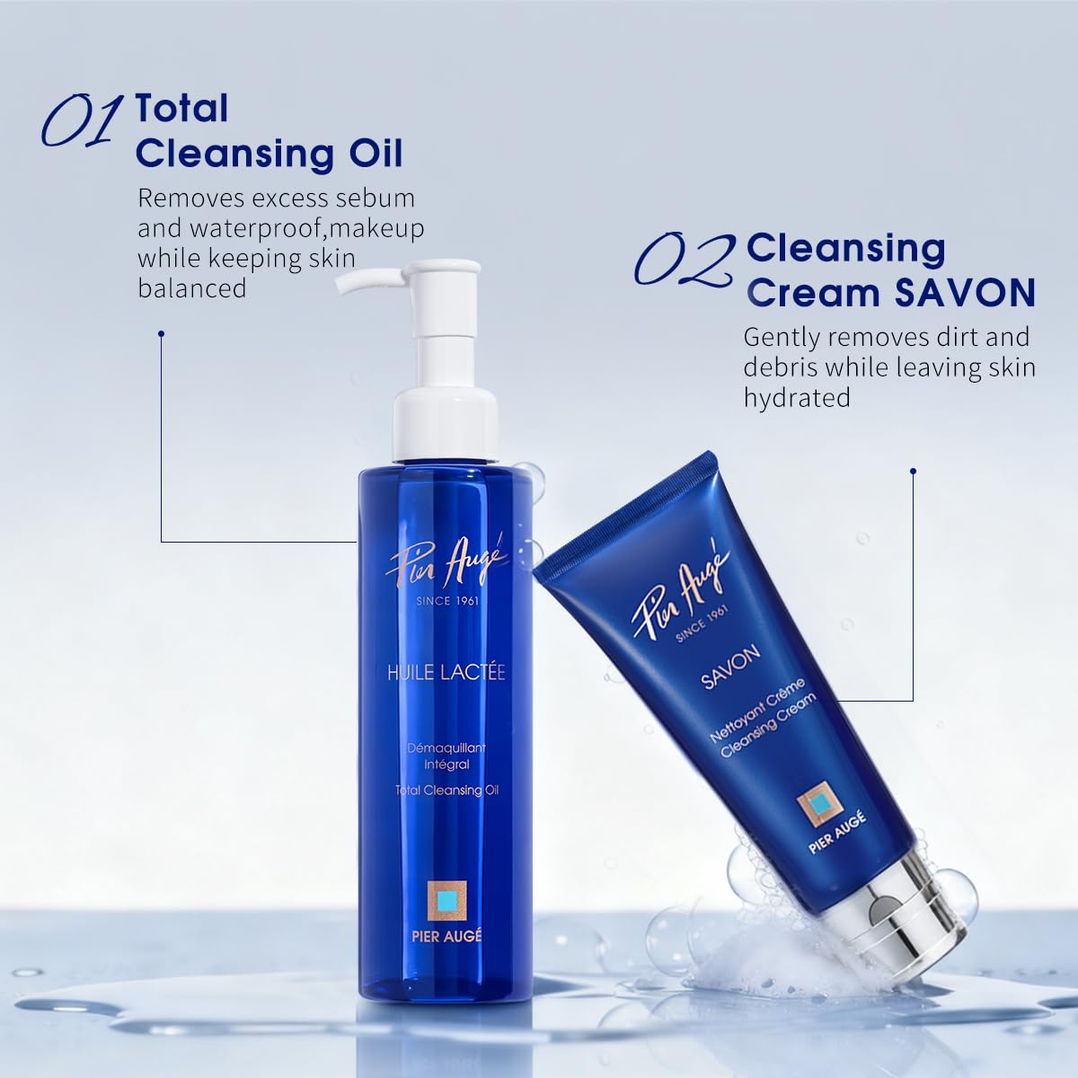 Pier Augé Cleansing Oil for Face, Makeup Remover Oil & Facial Oil Cleanser, Dissolves Waterproof Makeup, Sunscreen & Impurities, Deep Oil Cleanser for All Skin Types, 6.7 Fl Oz