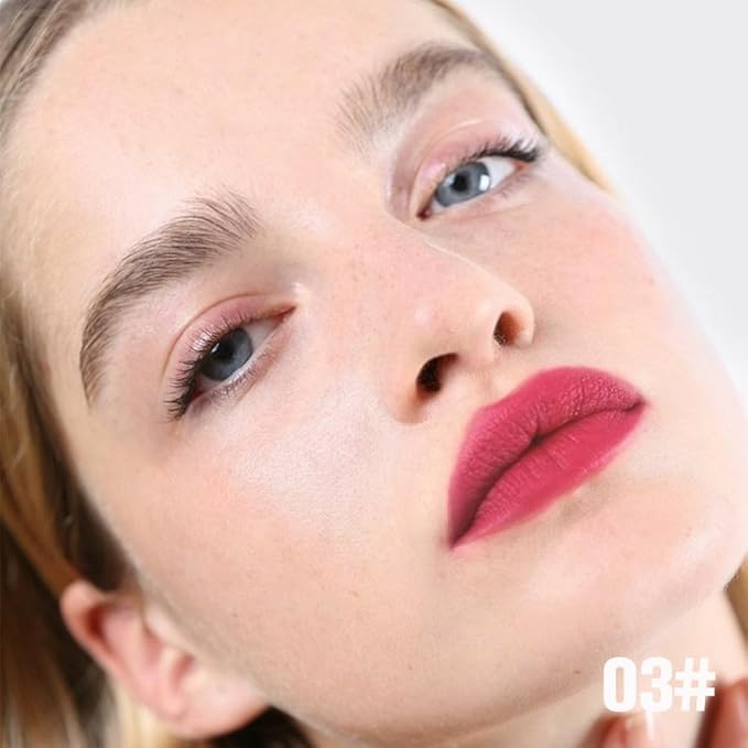 IATMOMOD Matte Liquid Lip Stain Peel Off Lip liner Tattoo with Tweezer, Red Liquid Lipstick Lipstain Long Lasting Waterproof for Women, Highly Pigmented Not Faded Smudge-proof Easy to Apply, 03