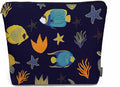 Kalygon Sea Animal Makeup Bags Makeup Organizer, Ocean Sea Turtle Starfish Seaweed Flax Toiletry Bags Travel Cosmetic Bag Makeup Purse Pouch Skincare Bag Wallet Bags For Women Female Mom Daughter