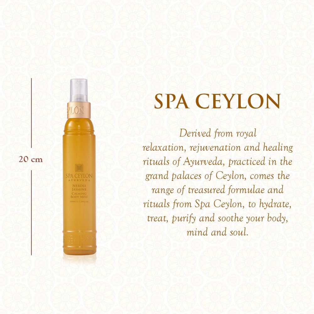 SPA CEYLON NEROLI JASMINE Calming Body Mist | Essential Oils | Aromatherapy Face and Body | Relaxing Pillow Mist | 100ml